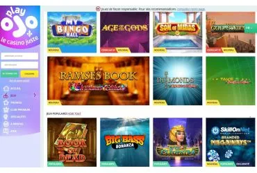 PlayOJO casino - jeux