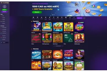 Playfina Casino - page d'accueil