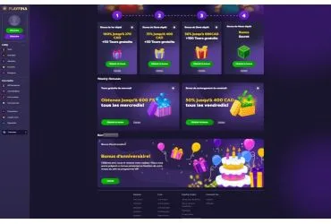 Playfina Casino - page promotionnelle
