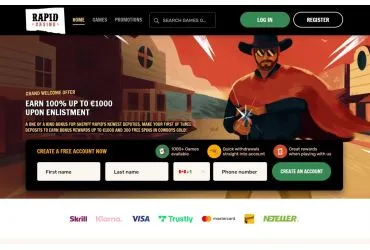 Rapid Casino - main page