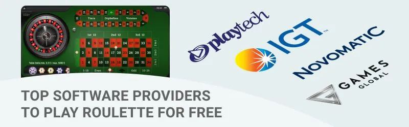 Top 4 software providers for roulette
