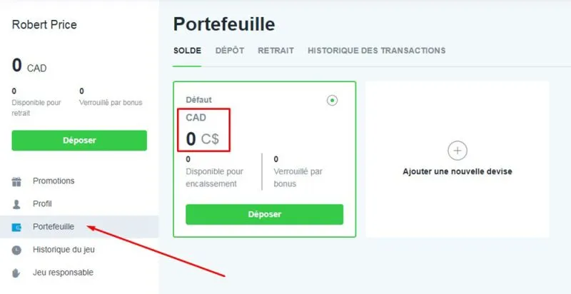 D&eacute;p&ocirc;t avec bitcoin &eacute;tape 6