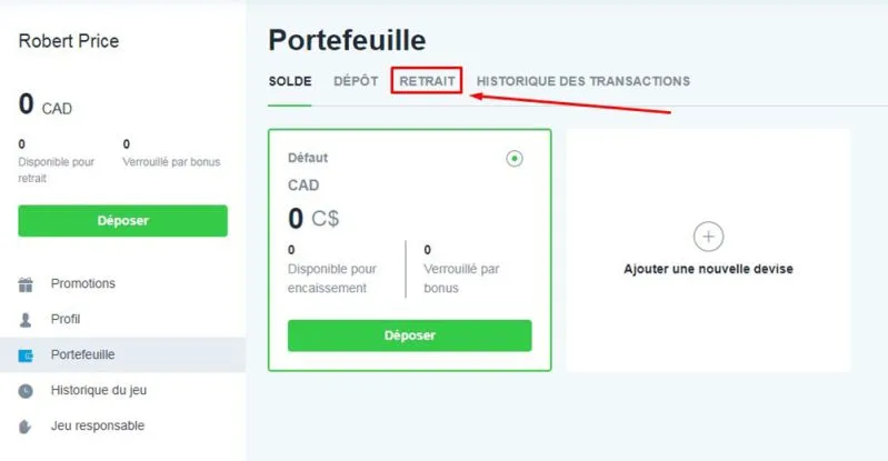 Retrait avec Bitcoin &eacute;tape 3