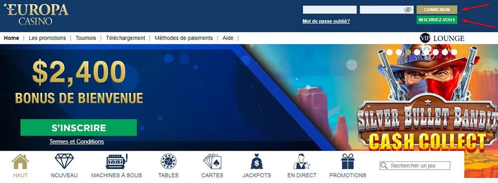 Dépôt avec banque instantanée Étape 1