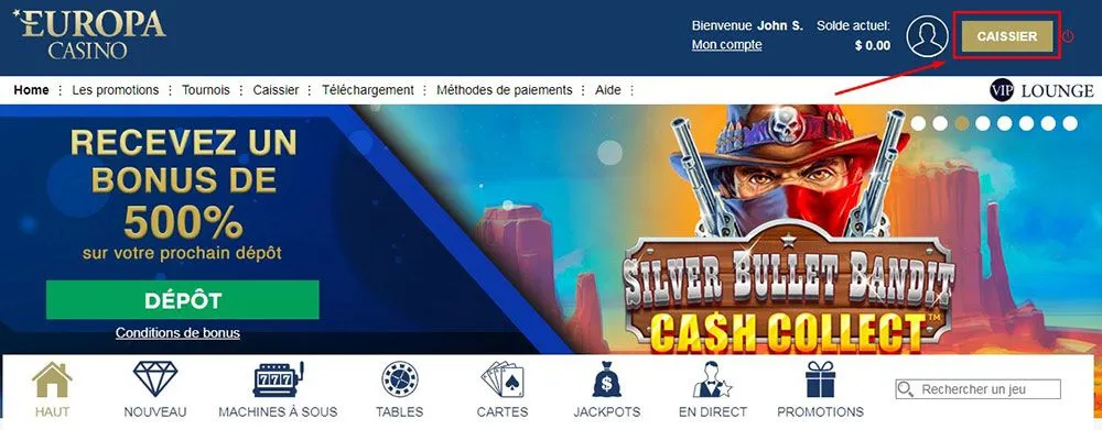Retrait avec Banque instantanée Étape 1