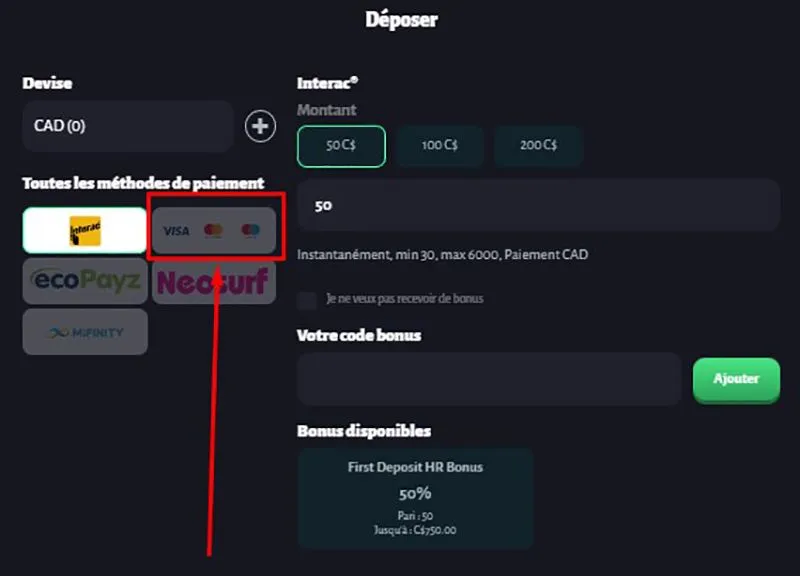 Dépôt avec Maestro Étape 3