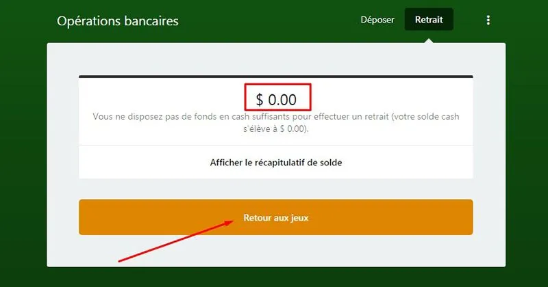 Retrait avec PaySafeCard Étape 3