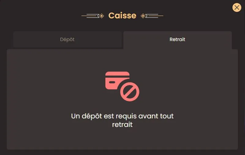 Retrait avec American Express Étape 3