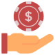 hand and casino chip