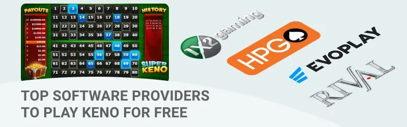 top 4 online keno software providers