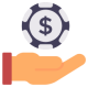 hand and casino chips
