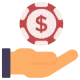 hand and casino chip