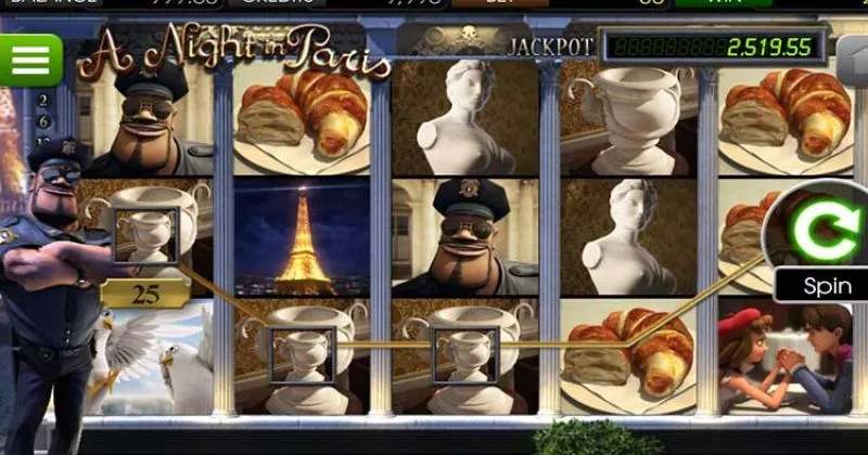 Play in A Night In Paris Slot Online From Betsoft for free now