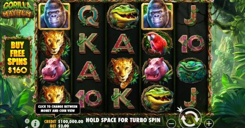 Play in Gorilla Mayhem Slot Online from Pragmatic Play for free now