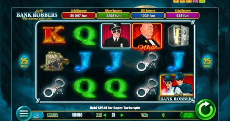 Play in Lucky Bank Robbery Slot Online from Belatra for free now