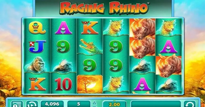 Play in Raging Rhino Slot Online from WMS for free now