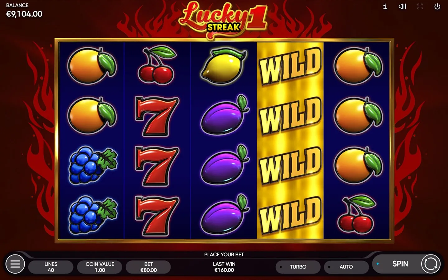 A slot reel set at full size — the paytable is what decides the maths, not the artwork